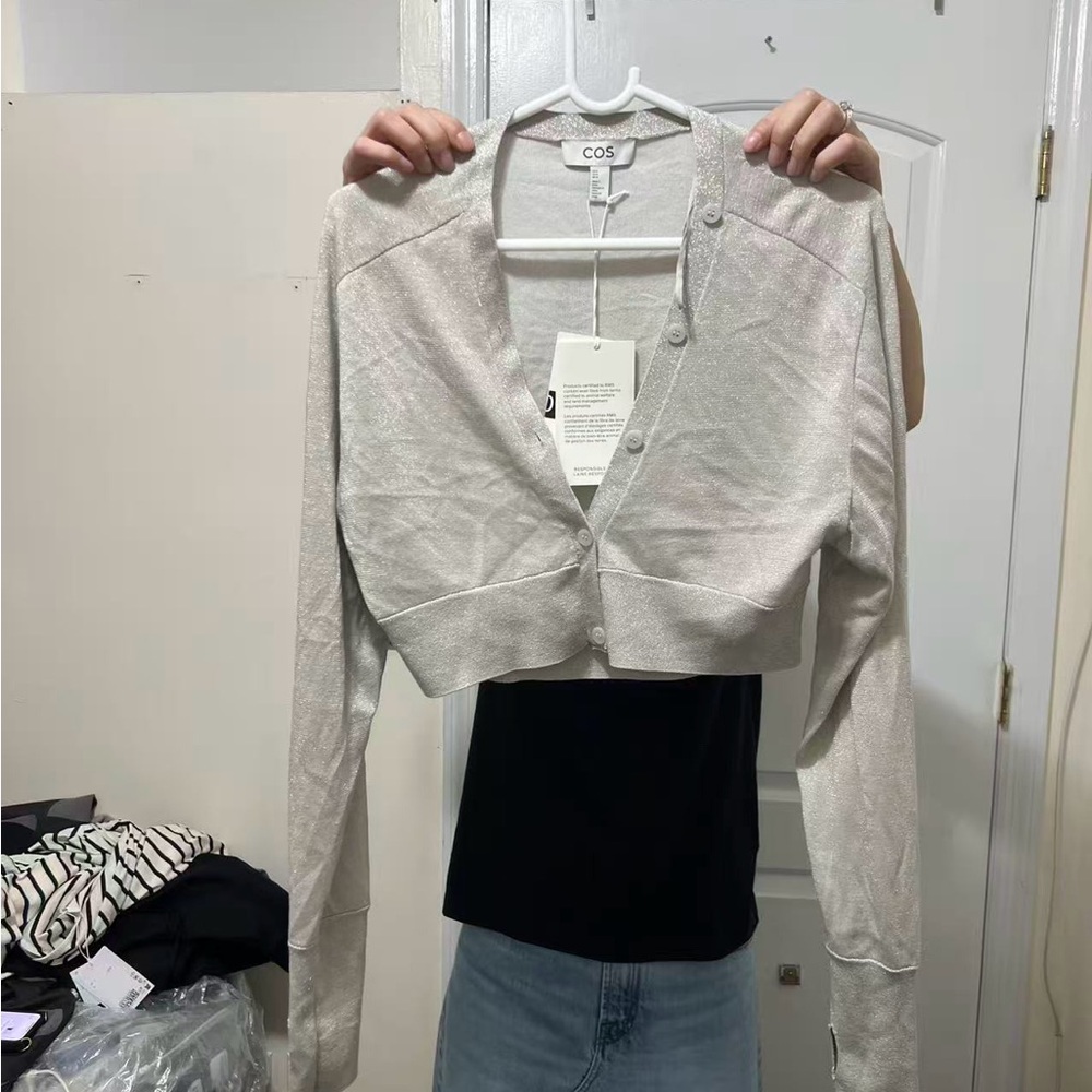 COS Cropped Wool-Blend Cardigan